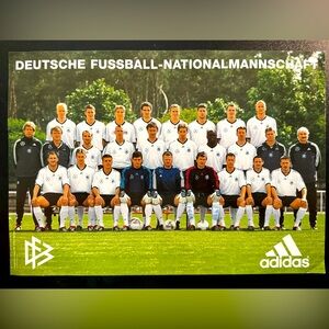 2002 Germany Football Soccer Team Fifa World Cup Mini Poster W/ Print Signatures